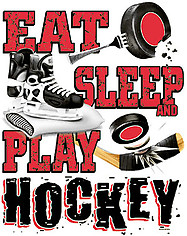 Long Sleeve Hockey T-Shirt: Eat Sleep Hockey