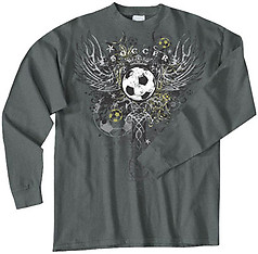 Pure Sport Long Sleeve Soccer T-Shirt: Soccer Wings