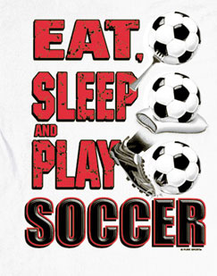 Long Sleeve Soccer T-Shirt: Eat Sleep Soccer