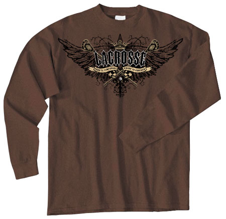 Pure Sport Long Sleeve Lacrosse T-Shirt: Pride with Wings